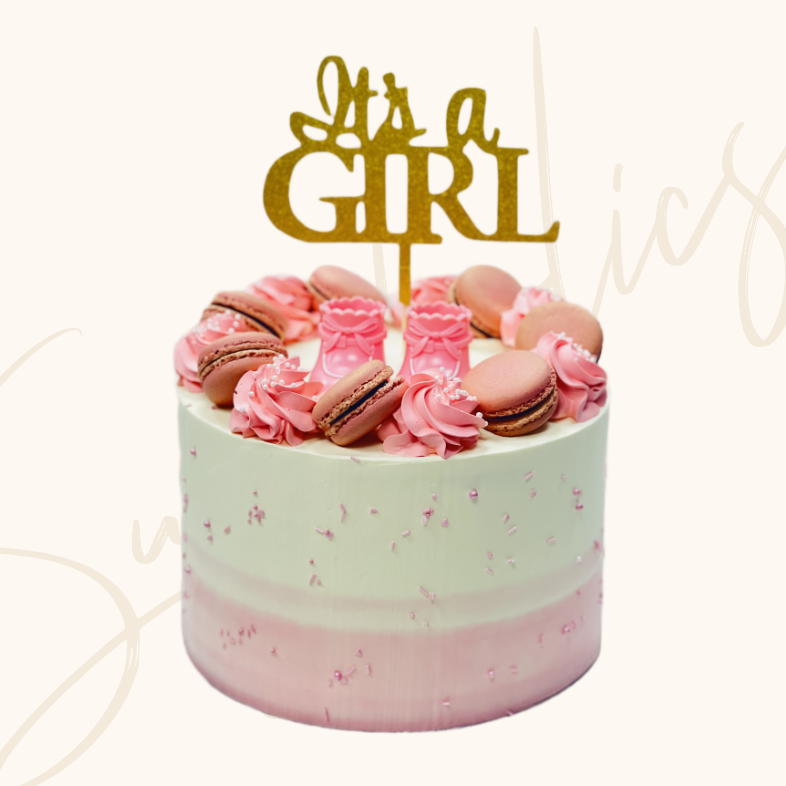 It’s a Girl Pink Macaron Cake