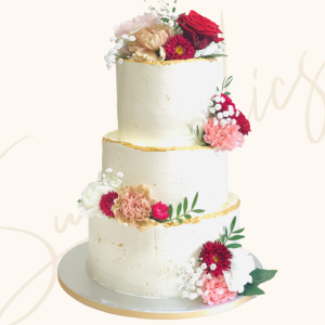 Romantic Bloom Wedding Cake (3 Tier)